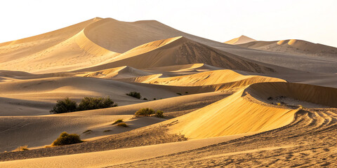 Breathtaking Desert Dunes Isolated on a White Background for Stunning Visuals