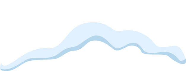 Snowdrift forming gentle curves in soft light blue against a clean white background, creating an ideal setting for winter and Christmas themed designs