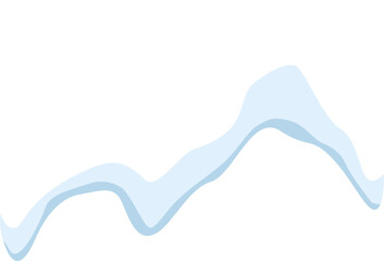 Light blue layered abstract wavy shape with curves and smooth lines creating a modern and minimalist design on a clean white background, ideal for contemporary projects