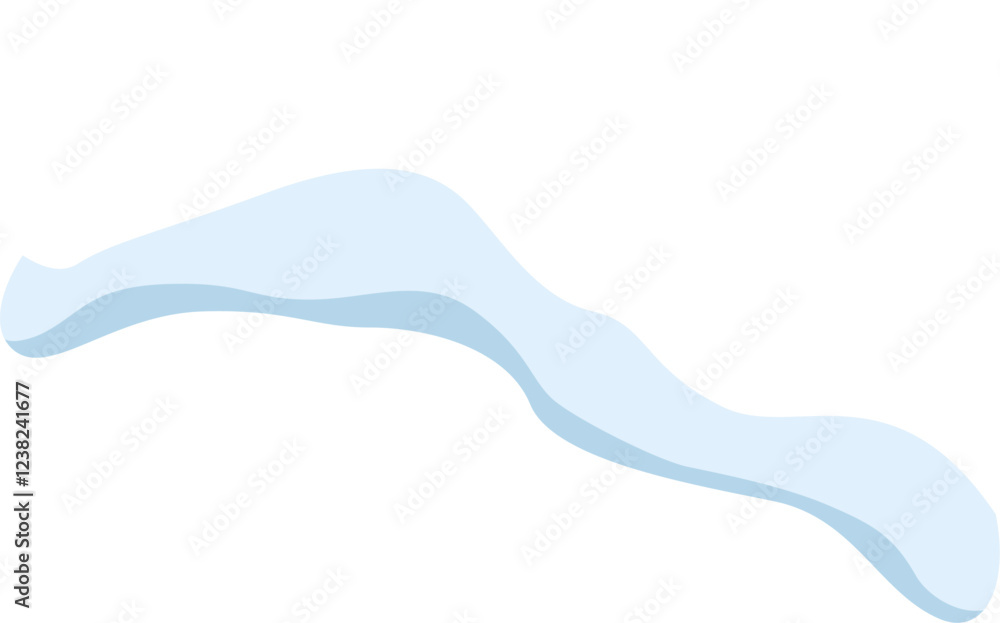 Poster light blue wavy shapes create an abstract background, flowing gracefully across a bright white backd