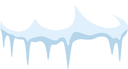 Melting snowdrift creating delicate icicles against a bright white background, offering a perfect visual for winter and Christmas themed projects and designs