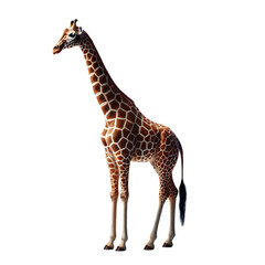 Fototapeta premium A playful giraffe PNG with an empty background - Giraffe PNG - Transparent background giraffe image 