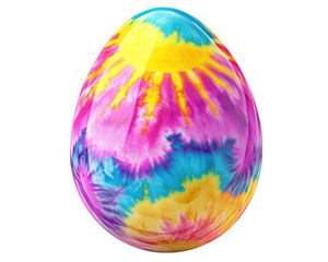 Obraz premium Colorful tie dye Easter egg with vibrant patterns and bright colors