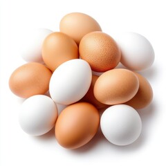 Fresh and Natural Eggs in Various Colors Arranged Aesthetically on a Bright Background