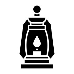 Gas Lamp Glyph Icon Design