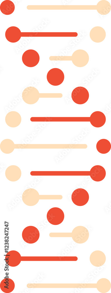 Poster red and cream dots are connecting with lines, creating a seamless pattern, ideal for backgrounds, te