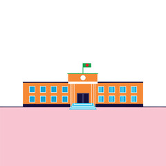 The school building minimalist icon silhouette vector illustration