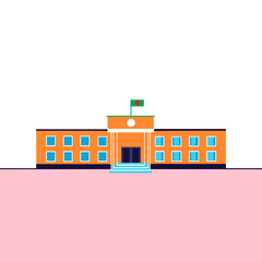 The school building minimalist icon silhouette vector illustration