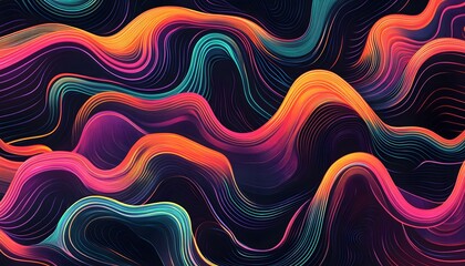 Fototapeta premium Abstract Colorful Wavy Lines Digital Art