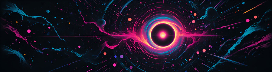 illustrazione sfondo con elementi astratti e motivi geometrici a tema surreale