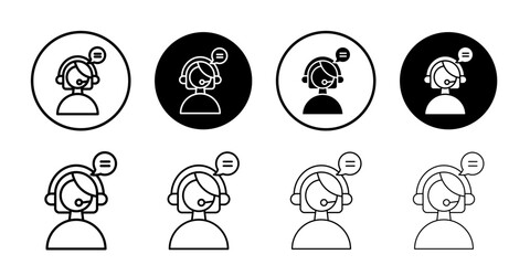 Customer care icon Vector logo outline