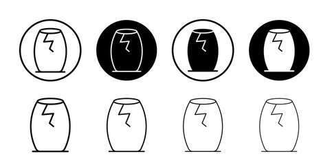 Fragile package icon Vector logo outline