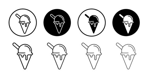 ice cream cone icon Vector logo outline