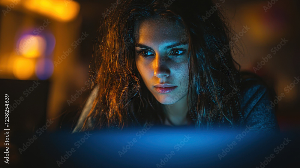 Aufkleber cybersecurity expert coding in a dark environment with intense focus and professionalism