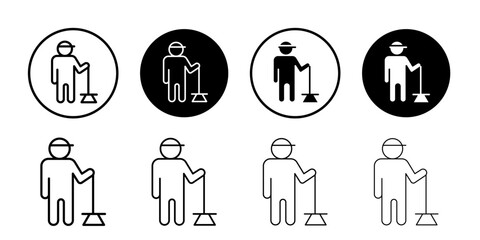 Janitor icon Vector logo outline