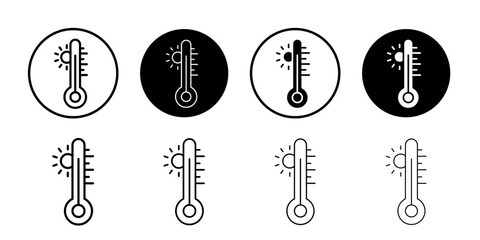 Meteorology thermometer measuring icon Vector logo outline