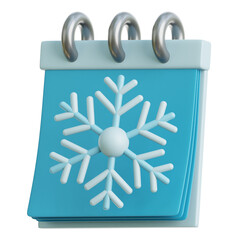 Winter Calendar 3d Illustration
