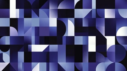Fototapeta premium Abstract geometric pattern in shades of blue and white.
