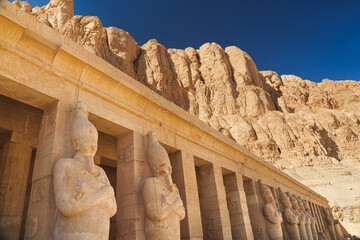 Egypt - ancient ruins of the Mortuary Temple of Hatshepsut in Luxor.