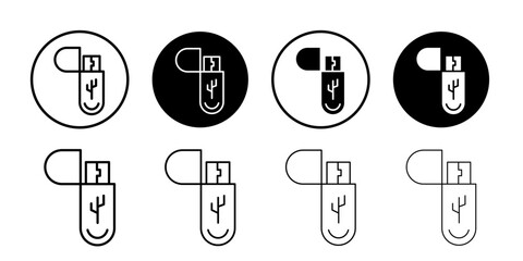 Usb icon Vector logo outline