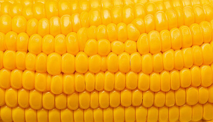 Closeup of yellow corn surface pattern background