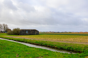 Fortifications and bunkers from the Napoleonic era in the Dutch fort known as Dirks Admiraal in Den...