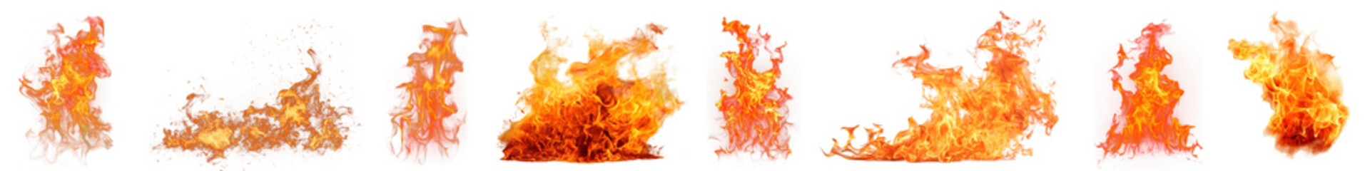 PNG Fire effect, element set on transparent background