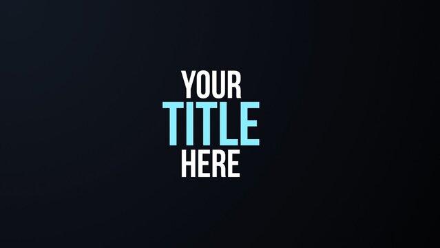 Professional 3-Line Text & Title Intro