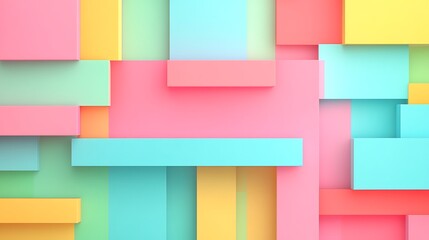 Abstract Colorful Background with Geometric Shapes in Shades of Pink, Blue, Yellow, and Green for Creative Designs