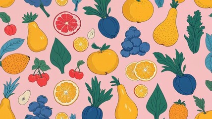 seamless pattern with fruit
