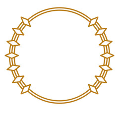 luxury gold circle frame for wedding, greeting