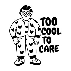 Naklejka premium A glyph sticker of a cool character with careless sarcastic typography