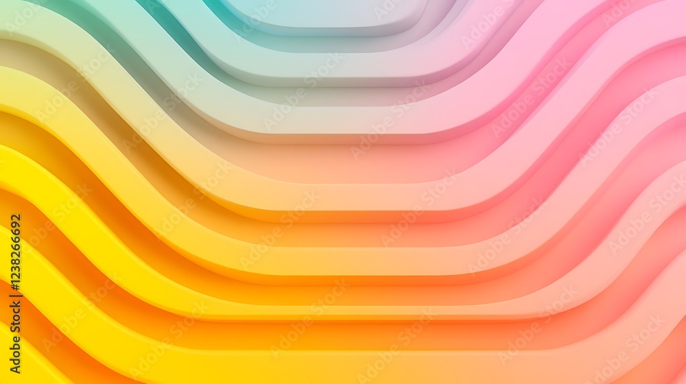 Poster abstract wavy pattern with soft gradients in pastel colors for modern design and background applicat