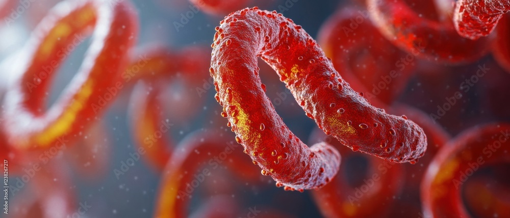 Poster a detailed close-up view of red blood cells showcasing their unique structure and dynamic movement i