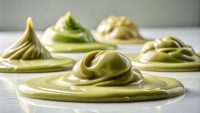 Khaki-colored slime being molded into different shapes and forms on a smooth surface, creative, texture, mold, material, art