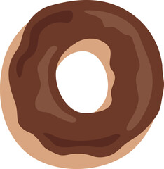 Chocolate Dipped Donut Alphabet O Dessert Vector