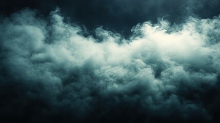 Fototapeta premium Wisps of Mist Swirling in a Dark Environment at Night. Generative AI