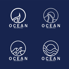 ocean wave sea logo vector illustration design template