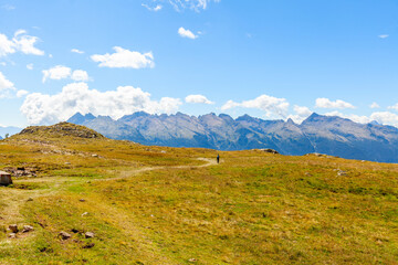 Italian dolomites panorama on a summer day