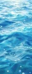 Soft focus blue watercolor painting of a serene ocean with gentle undulations and ripples , gentle undulations, wavy lines