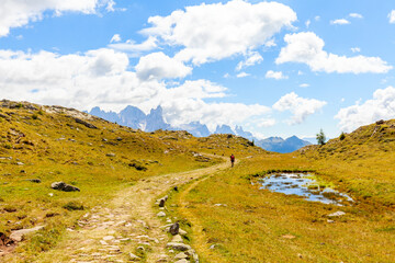 Italian dolomites panorama on a summer day
