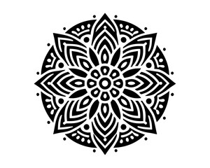  black mandala vector silhouette desing islated on white backgrouudnd