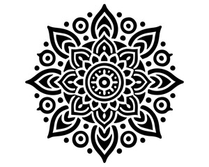  black mandala vector silhouette desing islated on white backgrouudnd
