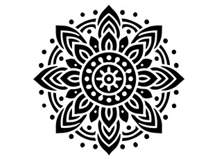  black mandala vector silhouette desing islated on white backgrouudnd