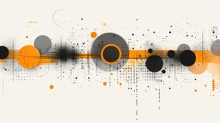 Fototapeta premium Abstract tech circles, data flow, white background, website banner