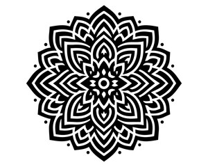  black mandala vector silhouette desing islated on white backgrouudnd