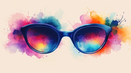 Colorful Sunglasses Splash Art, Summer Fashion