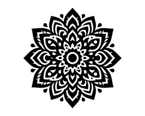  black mandala vector silhouette desing islated on white backgrouudnd