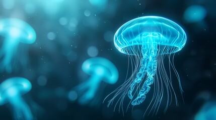 Jellyfish symphony, a captivating underwater ballet of translucent ocean dwellers