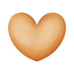 orange watercolor heart